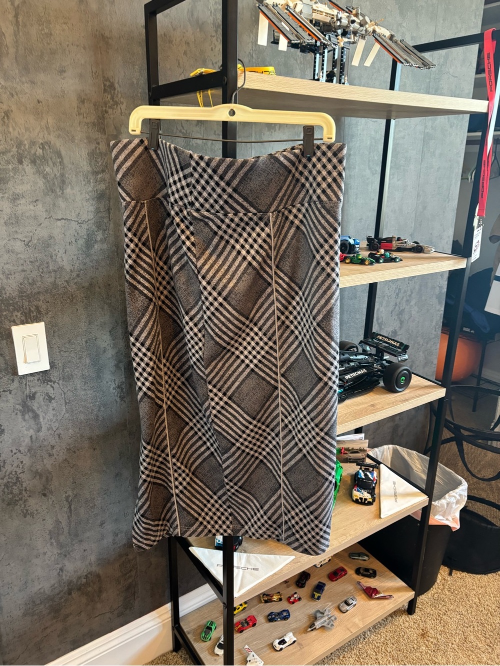 Melissa McCarthy Plaid Pencil Skirt in Black